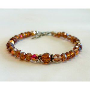 Amber Glass Mix Bead Bracelet